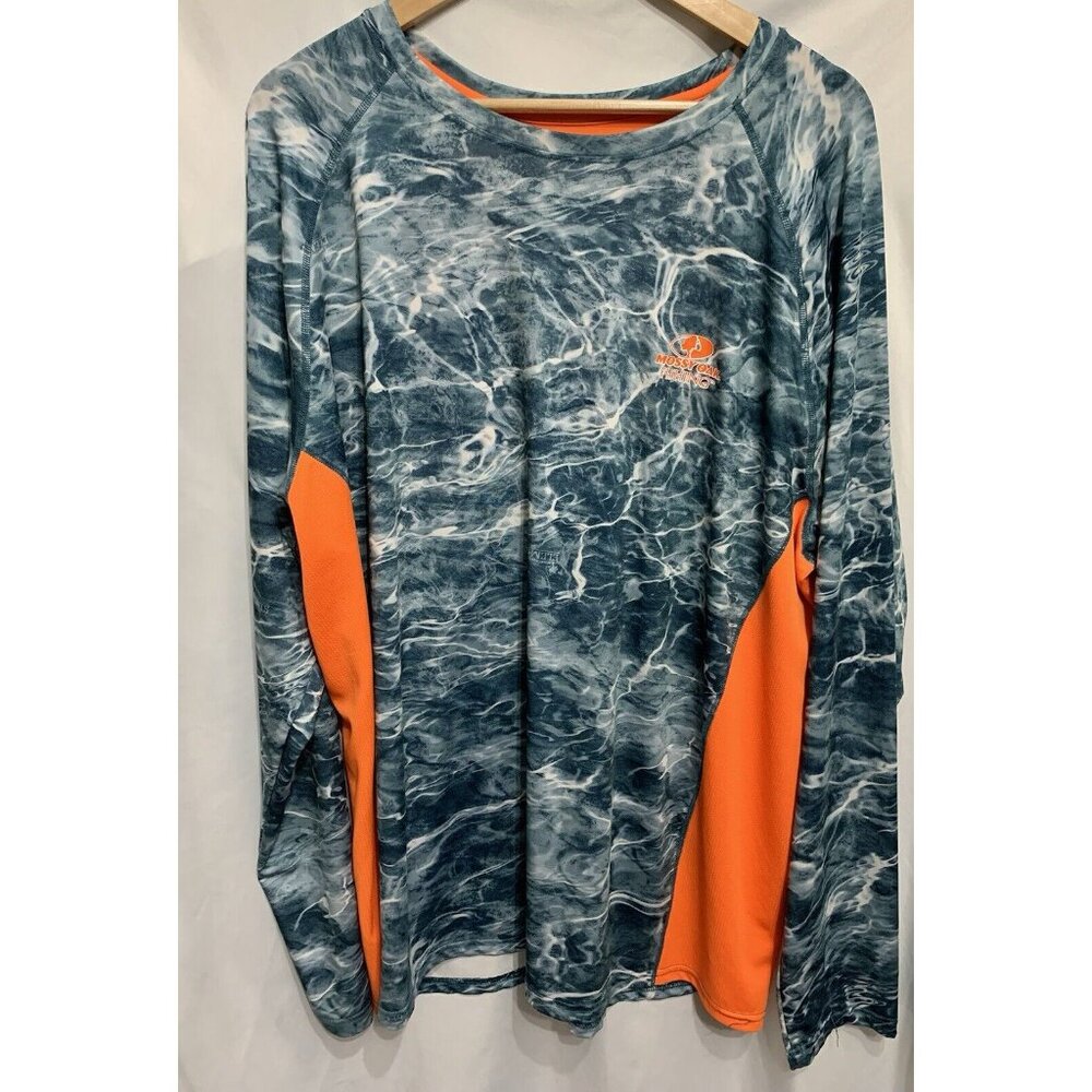Mossy Oak Mens Fishing Shirt XL Agua Cameo Long Sleeves
